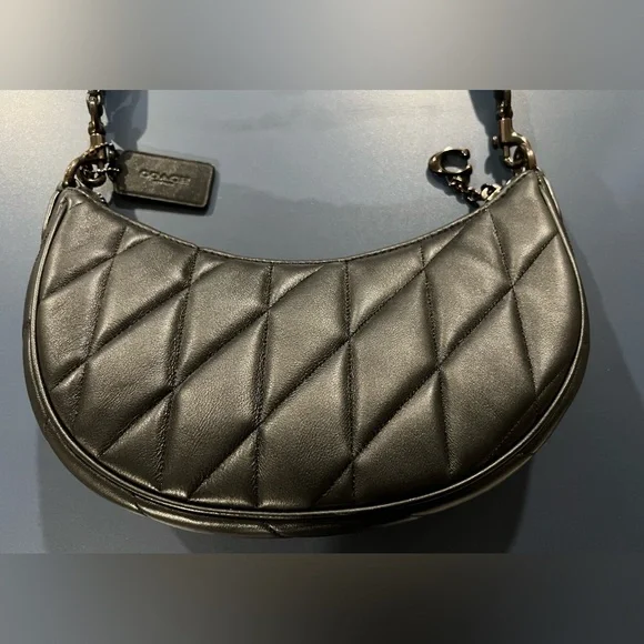 Coach Mira Quilted Leather Shoulder Crossbody Bag In Black - Picture 10 of 11